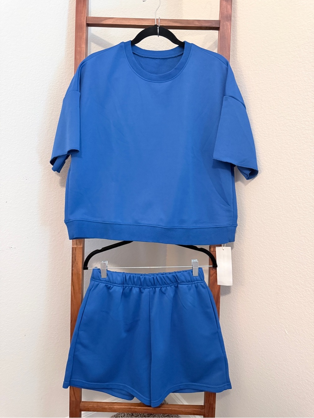 Women's Oversized Top and Athletic Shorts in Royal Blue Size Medium NWT